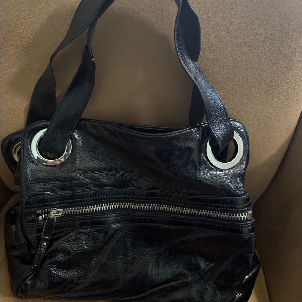 Elegant Black Cynthia Rowley Leather Shoulder Bag